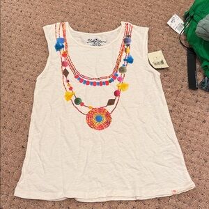 Colorful Embroidered Sleeveless Top NWT GIRLS L